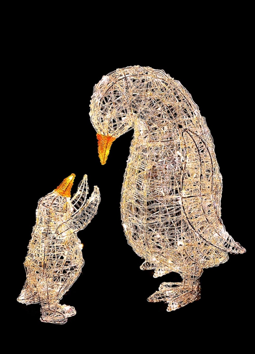 Acrylic LED Penguin Family White 3D Outdoor Christmas Light Decoration - 30 / 60cm