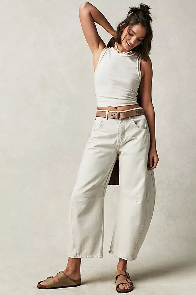 We The Free Good Luck Mid-Rise Barrel Jeans