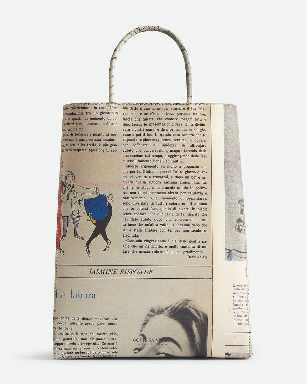 Newspaper-Print Tote Bag