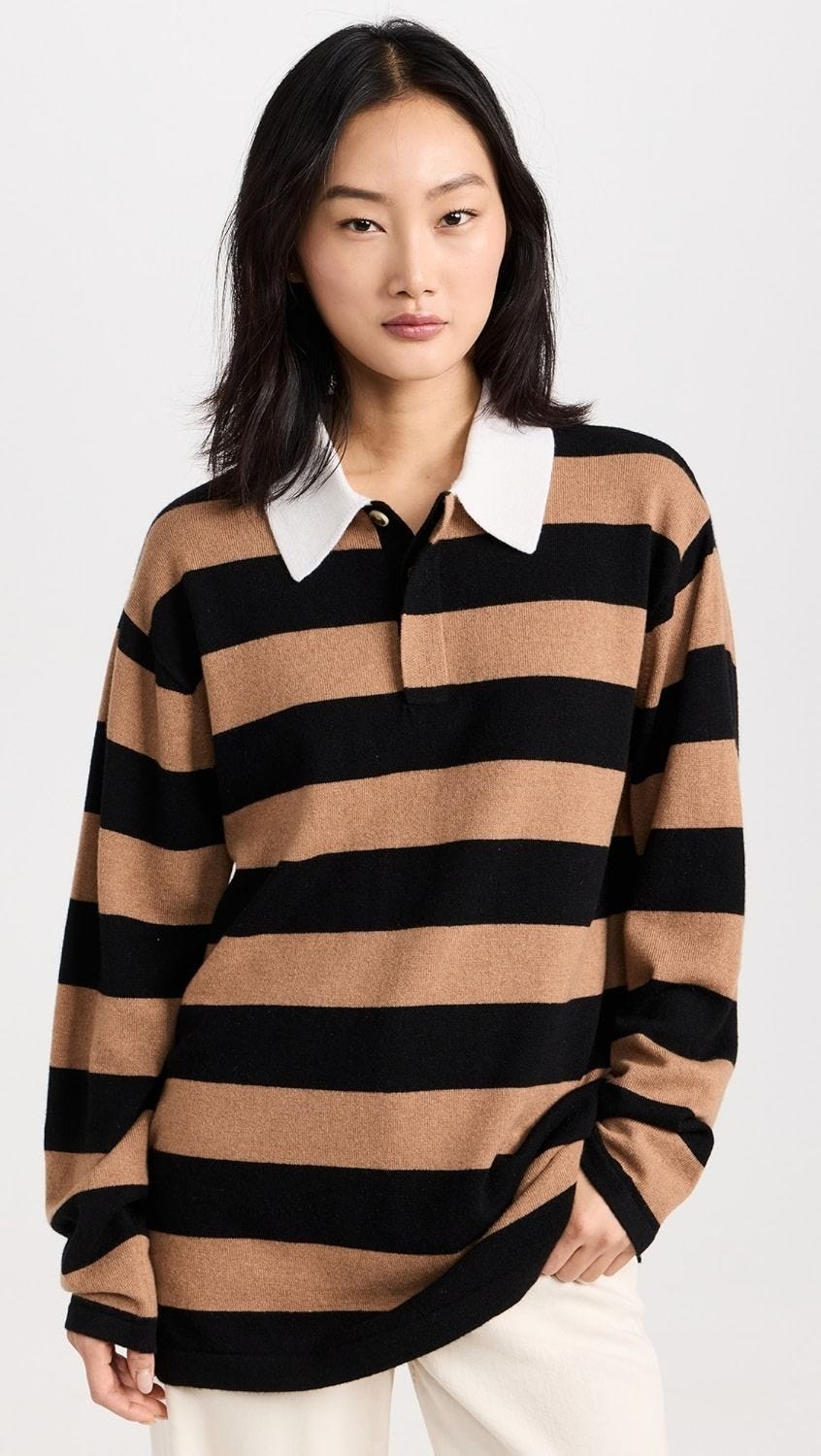 Striped Rugby Cashmere Sweater 