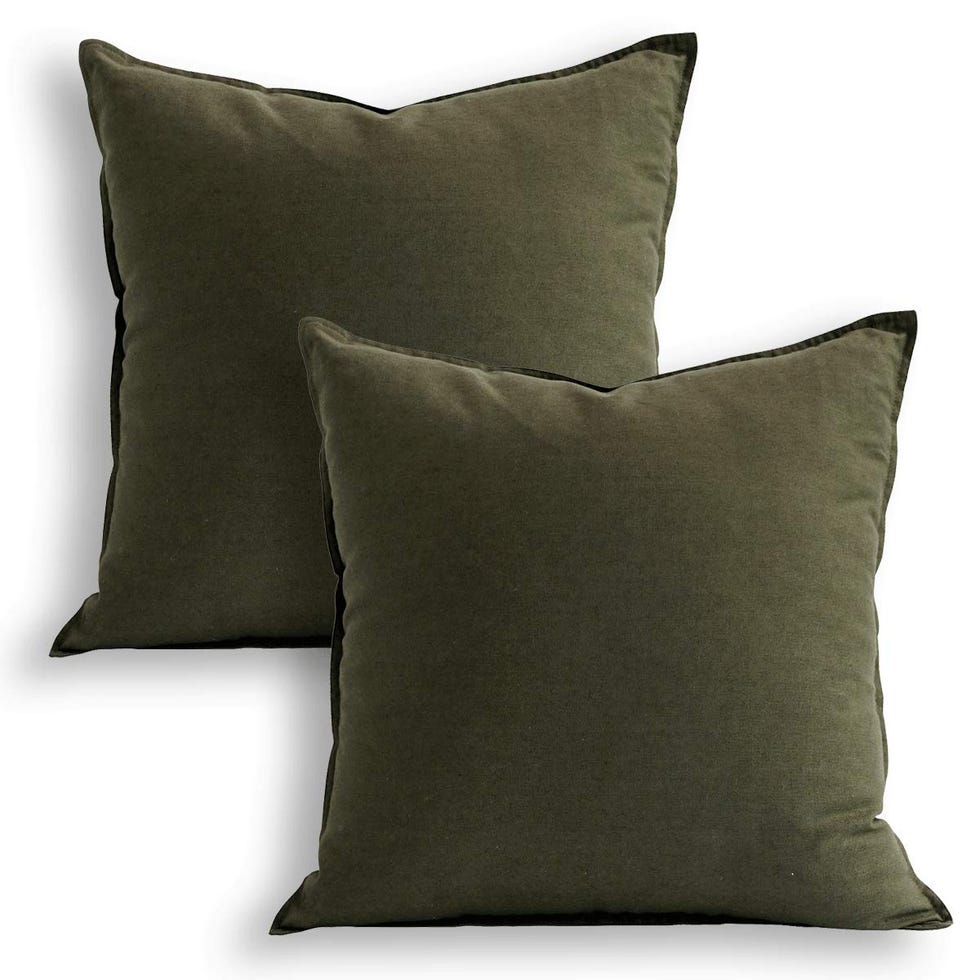18"x18" Solid Cotton Linen Throw Pillow Covers 
