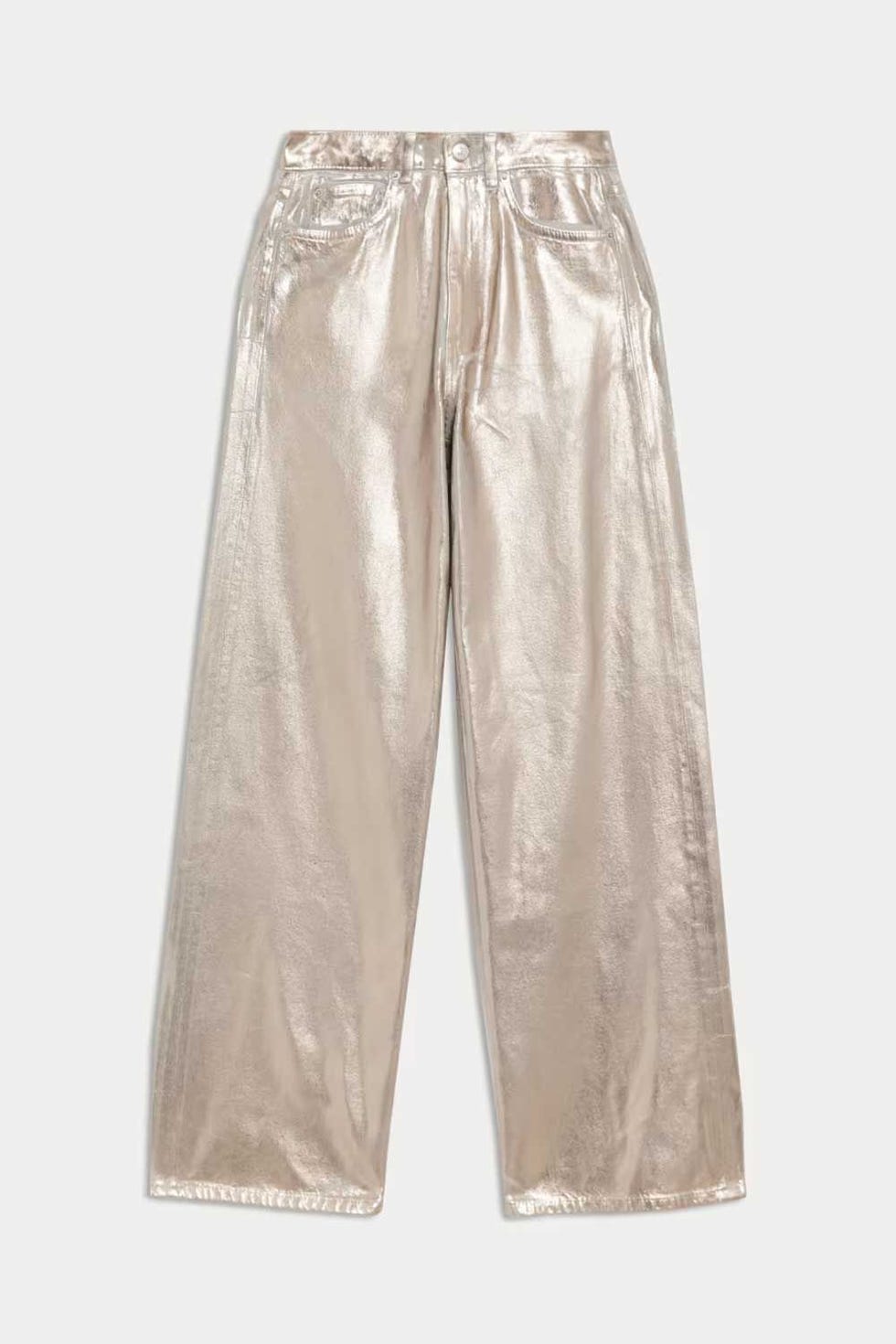 Metallic Wide Leg Jeans