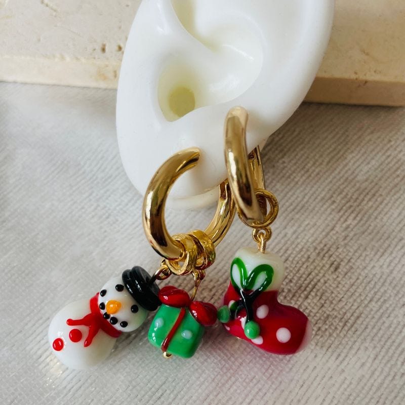 Hoop Earrings And Christmas Bauble