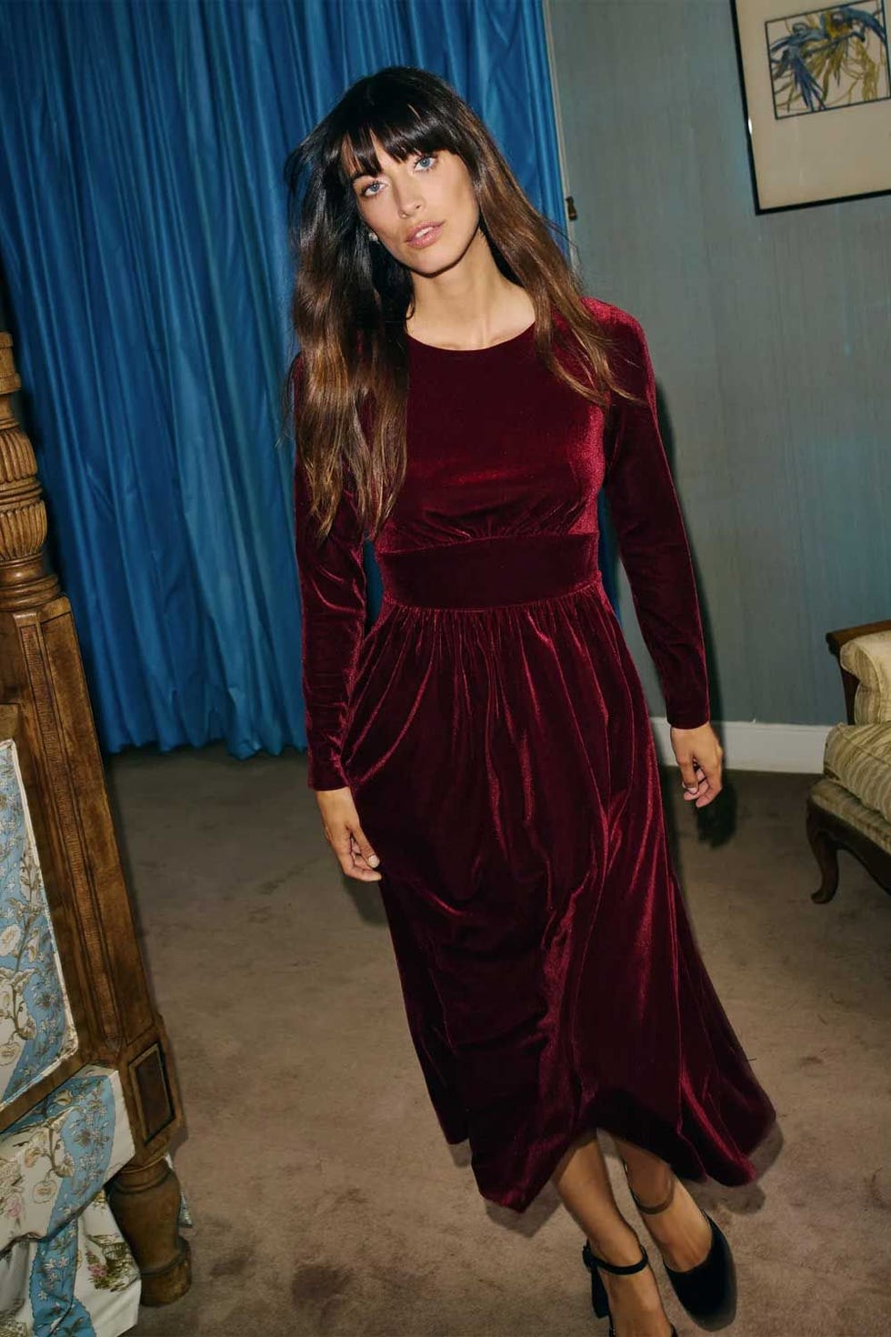 Thea Velvet Jersey Midi Dress