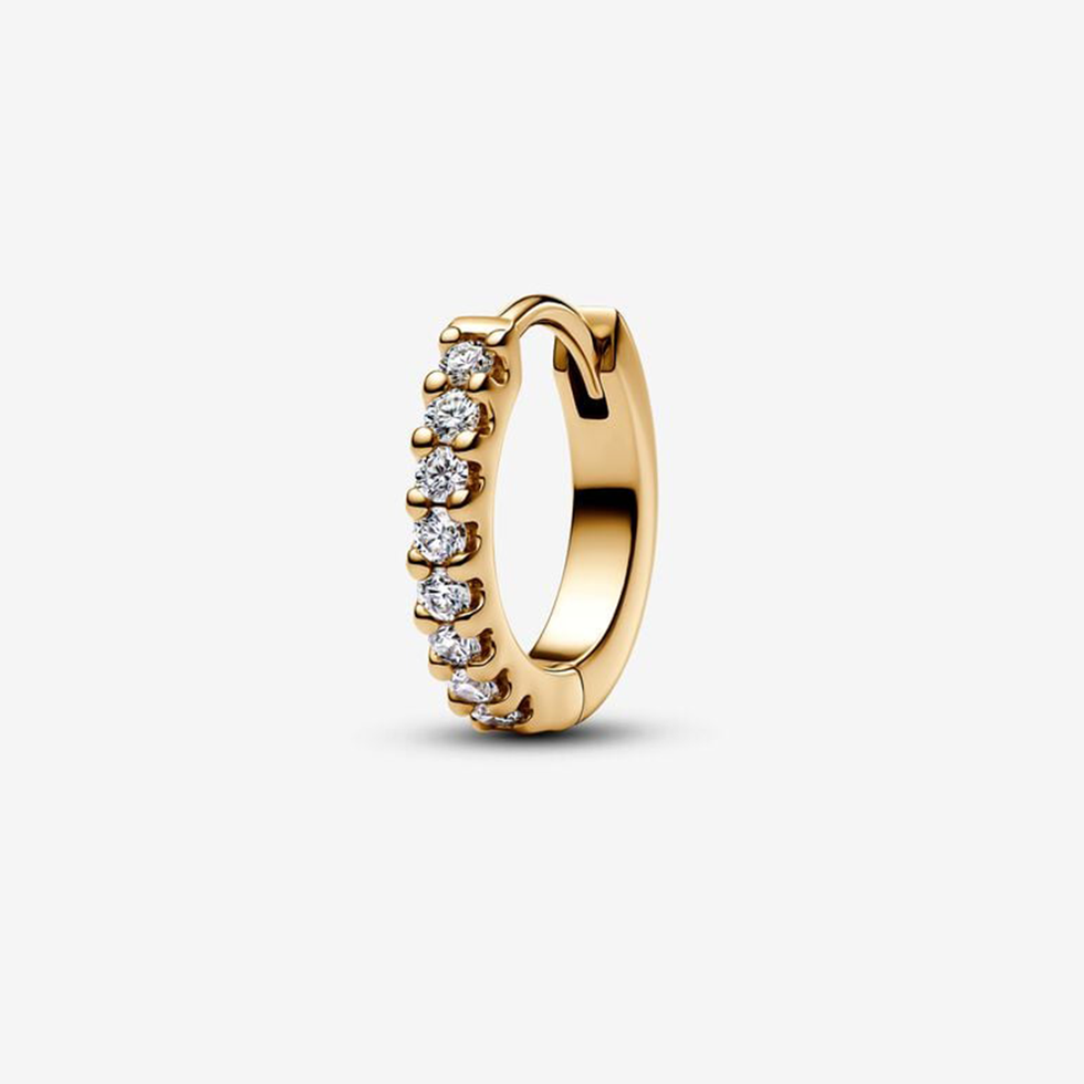 Era 14k Gold Lab Grown Diamond Pave Single Hoop Earring