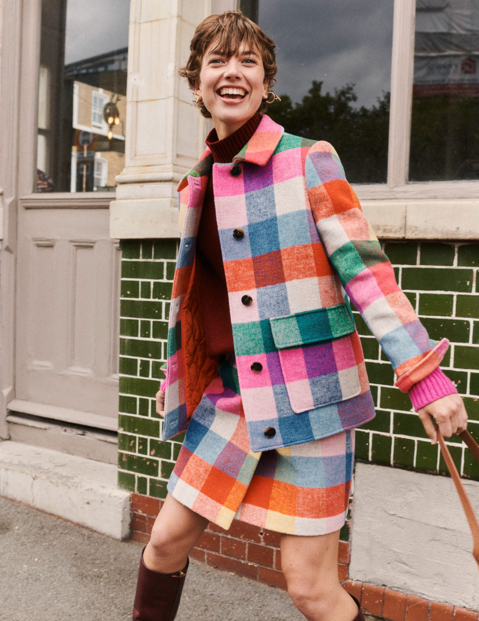 Wool Check Coat