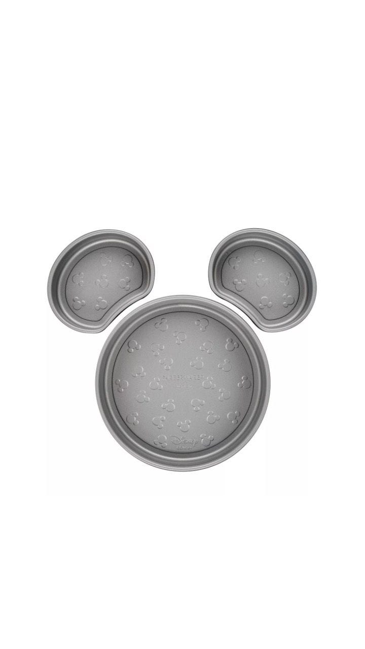 Bake with Mickey Mouse, Set of 3 Non-Stick Mickey Head Cake Pans, Black