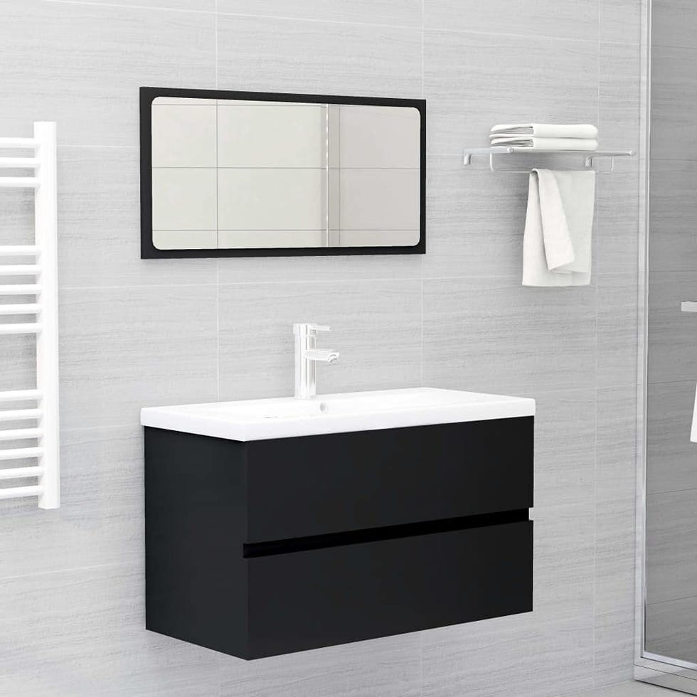 Mueble de lavabo negro