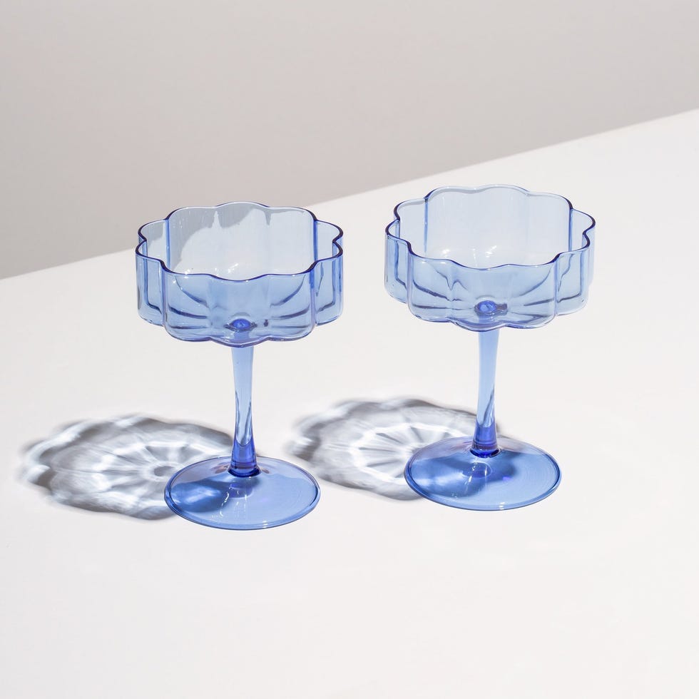 Two x Wave Classic Coupe Glasses in Blue