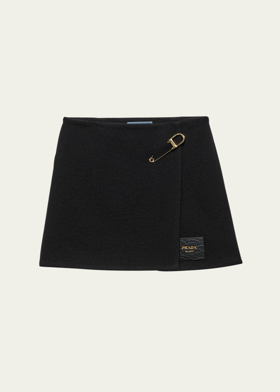 Safety Pin Brooch Twill Mini Skirt