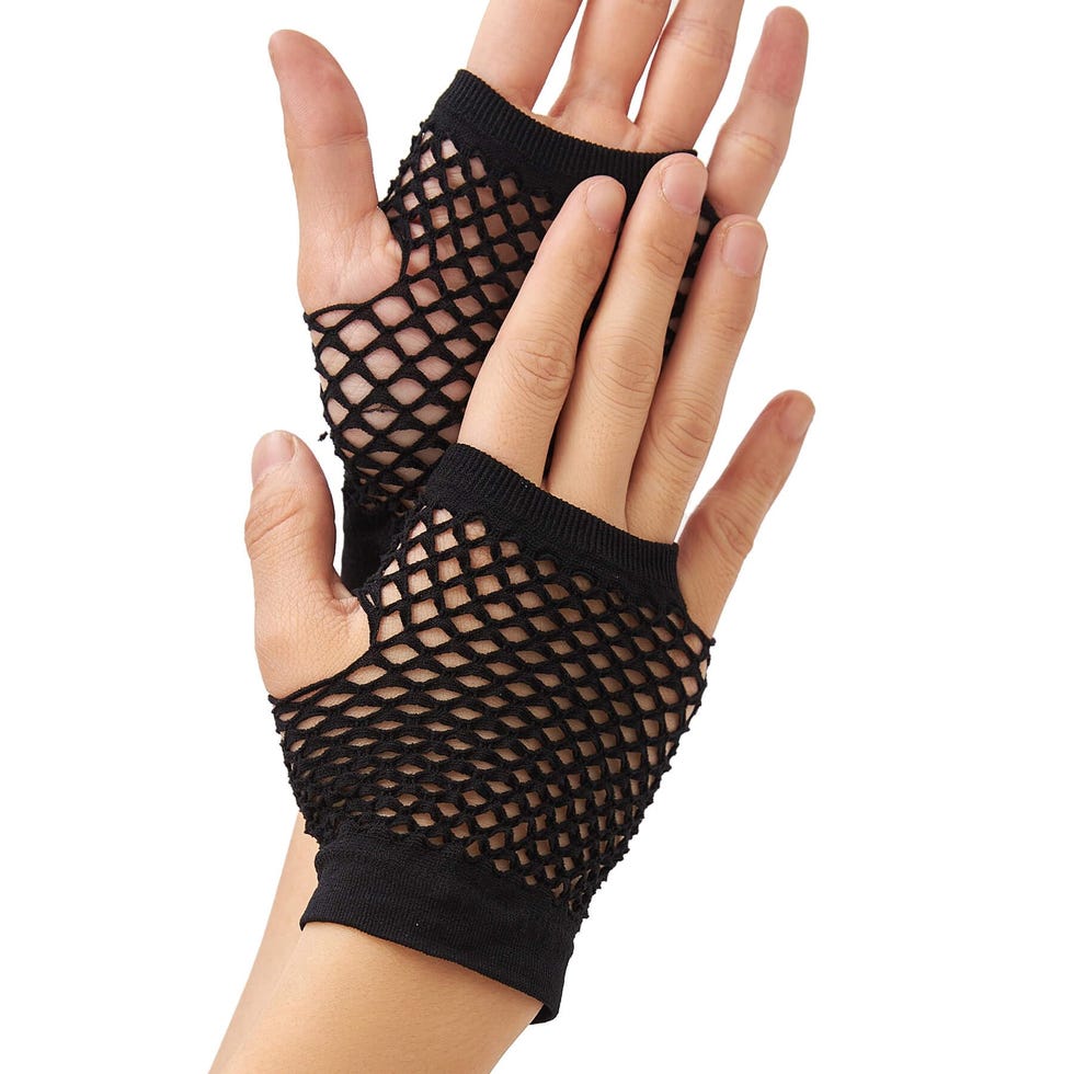 Short fishnet gloves