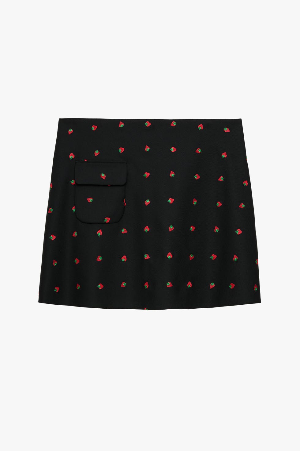 Wool-Blend Strawberry Skirt