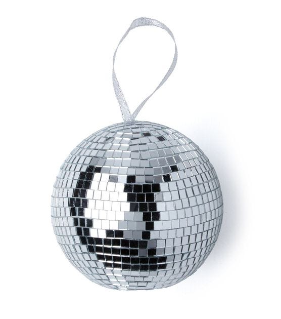 Christmas Silver Disco Ball Ornament
