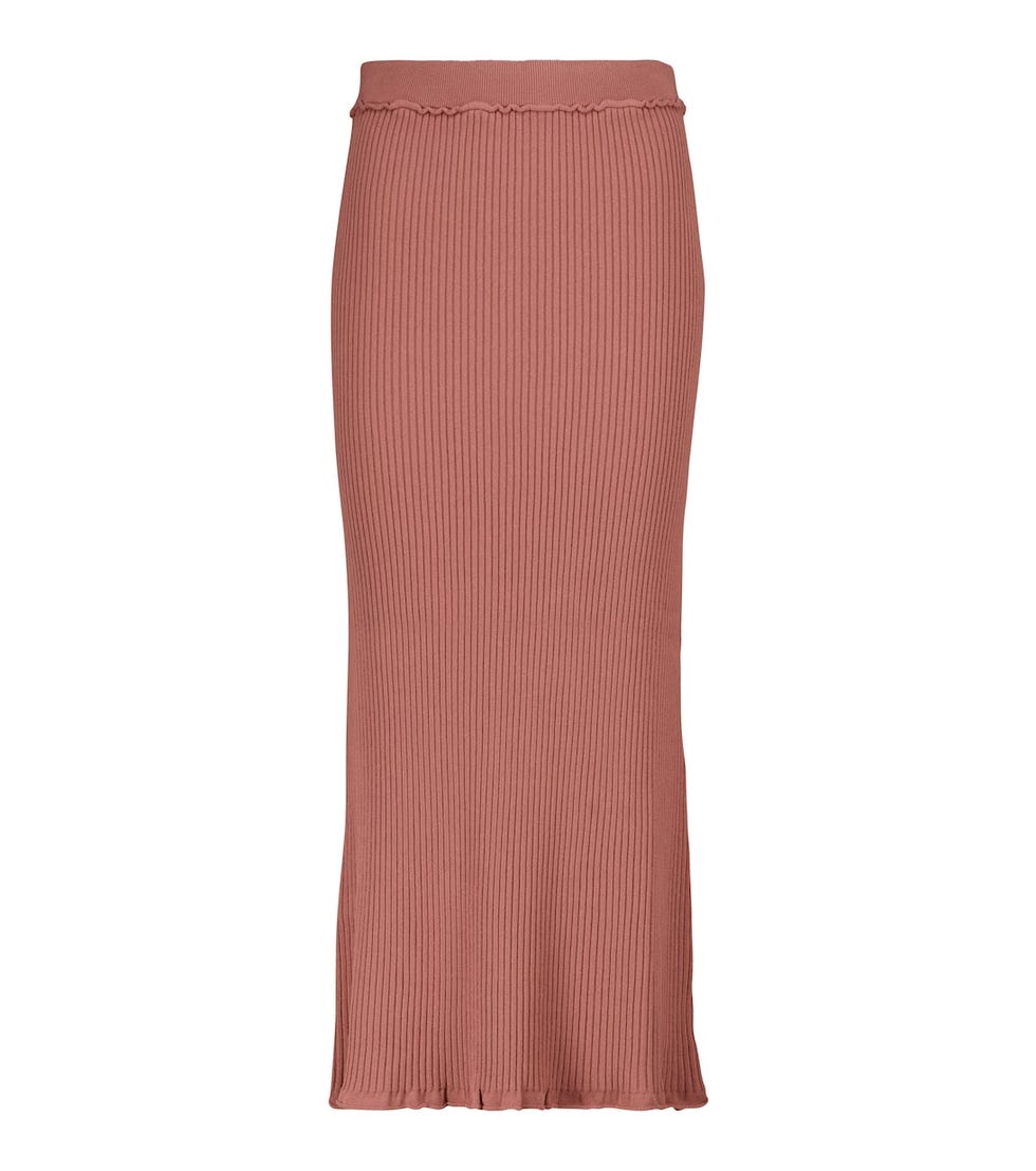 Ribbed-Knit Midi Skirt