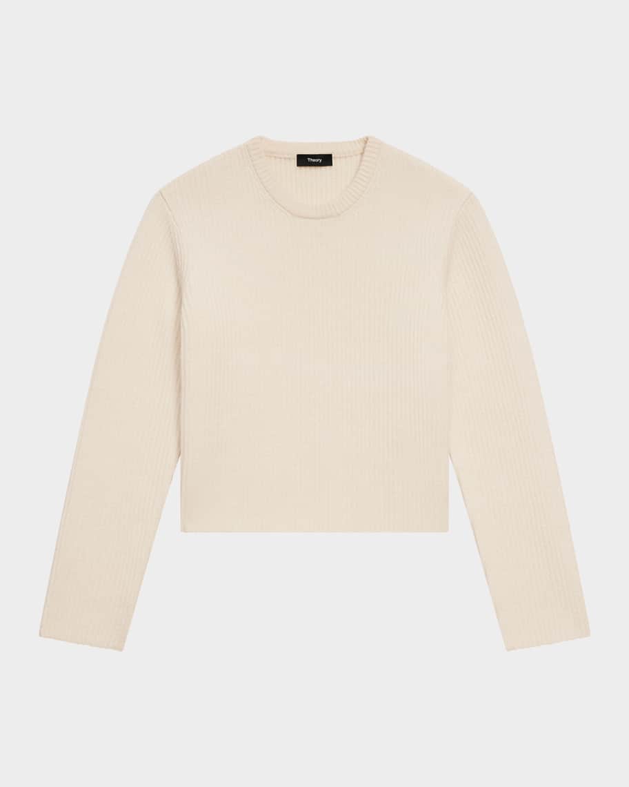 Boxy Felted Wool-Cashmere Pullover Sweater