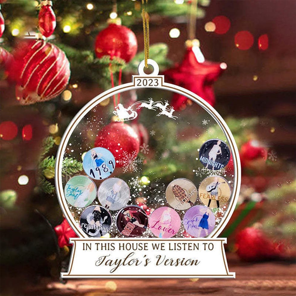"In This House We Listen to Taylor's Version" Snowglobe Ornament