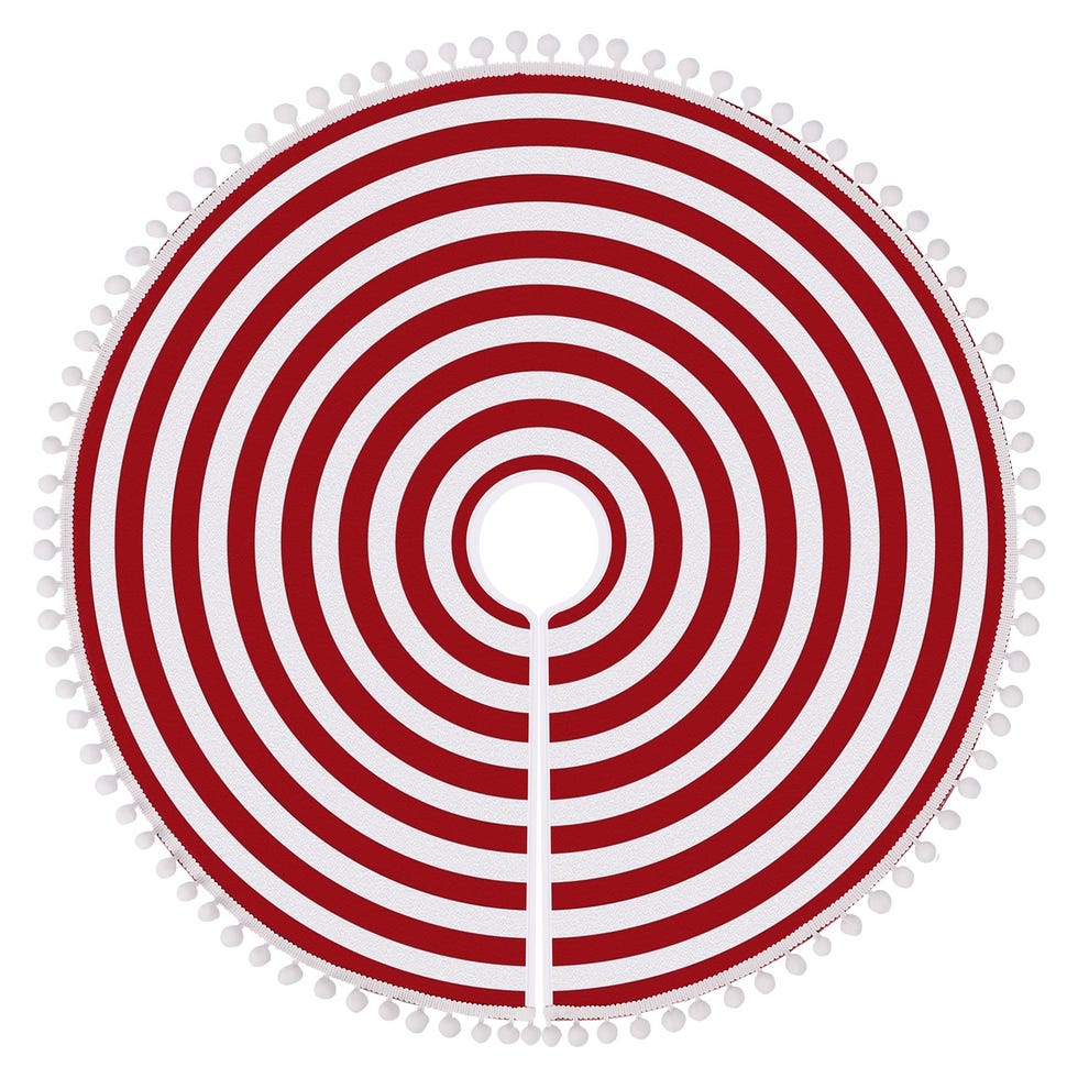 Christmas Tree Skirt - Red and White