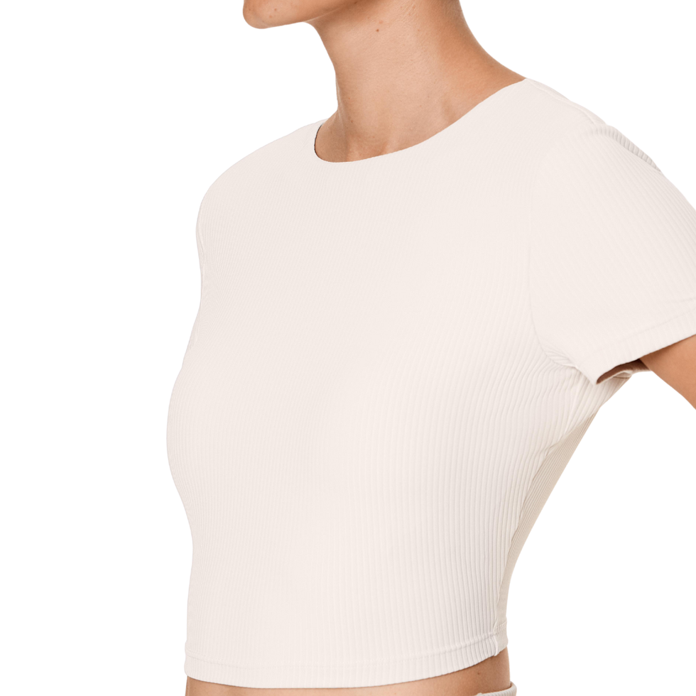 Comfortlux short-sleeved crop rib T-shirt