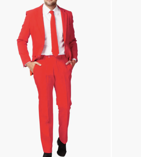 'Red Devil' Trim Fit Two-Piece Suit with Tie