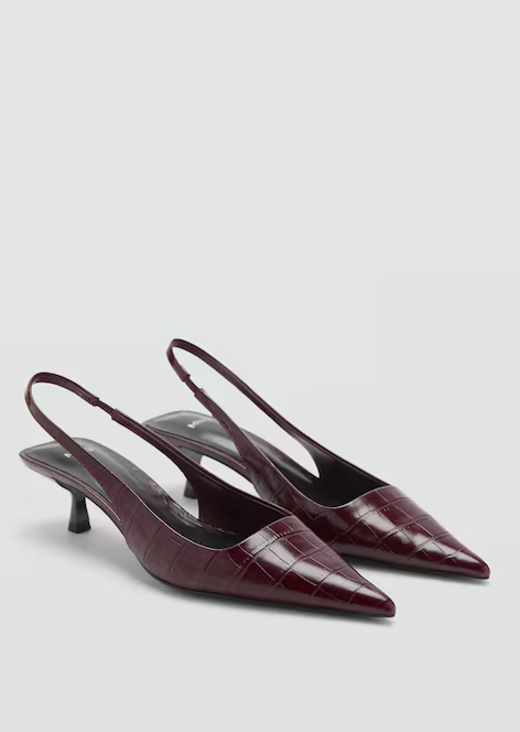 Crocodrile Kitten Heel Shoes
