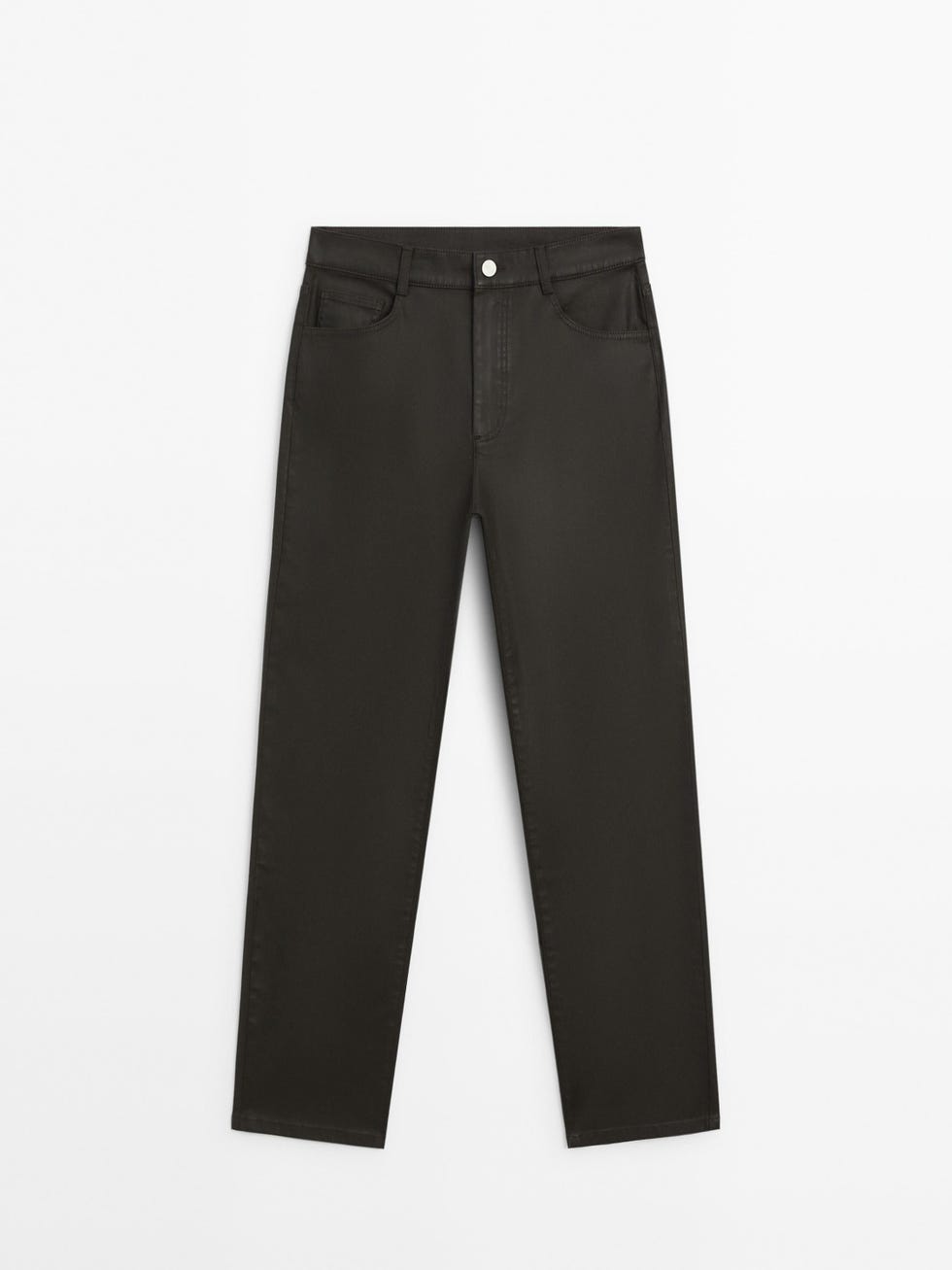 Straight-leg Waxed Trousers