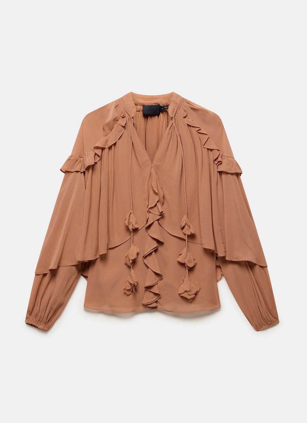 Rust Ruffle Detail Blouse