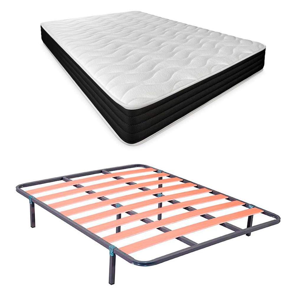 Cama con colchón reversible y somier
