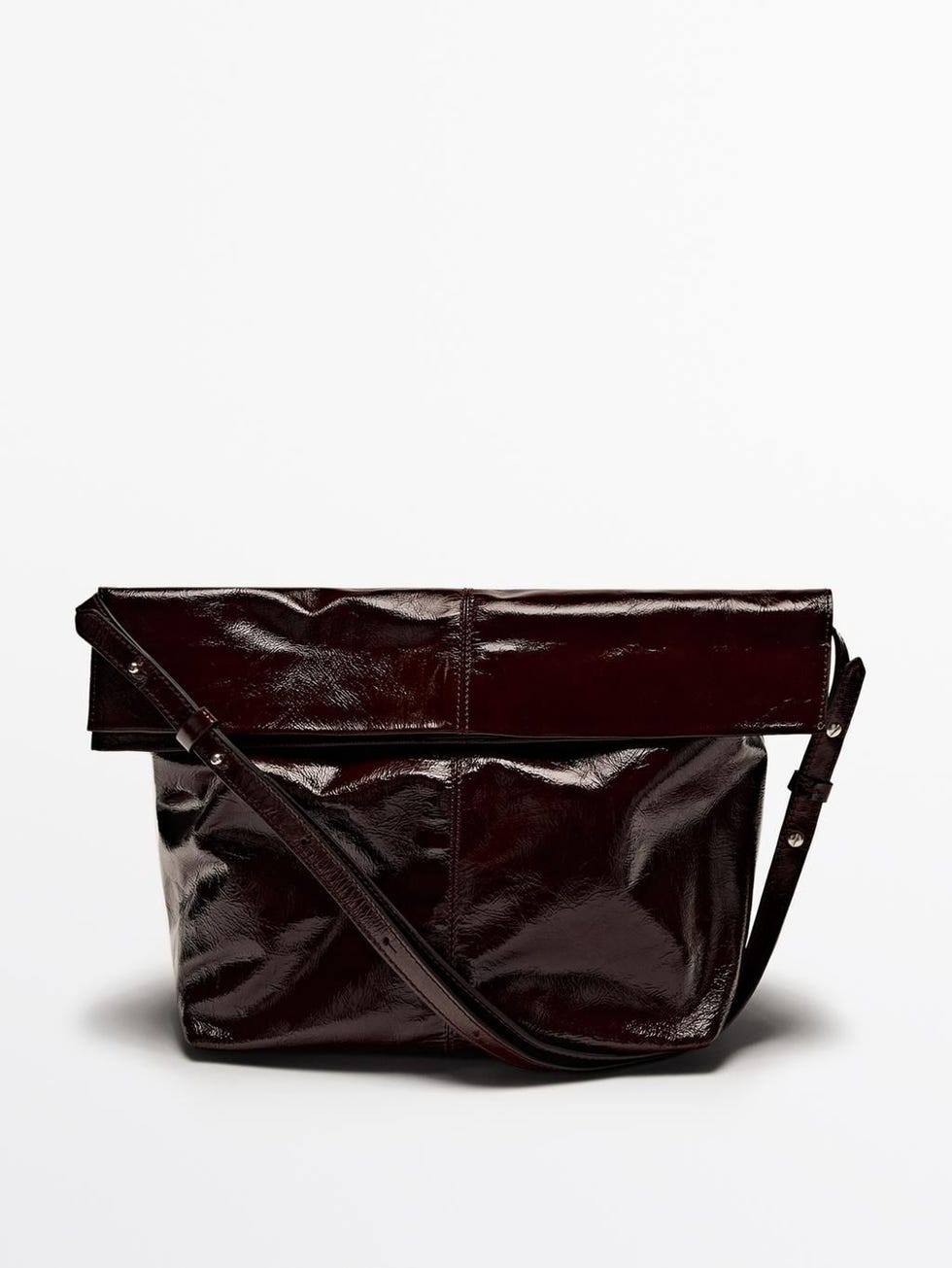 Crackled Nappa Leather Maxi Bag