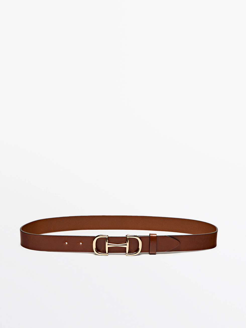 Leather Belt with Double Buckle