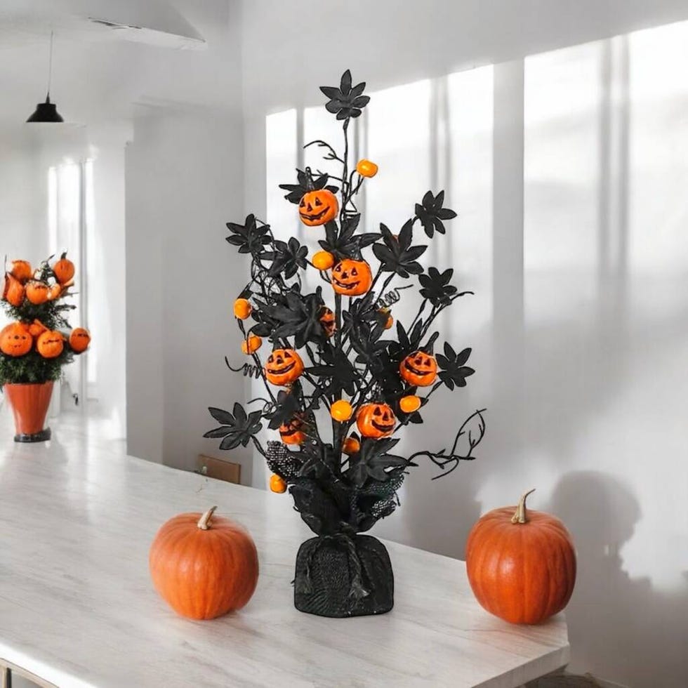 Spooky Black Halloween Autumn Light Up Tree