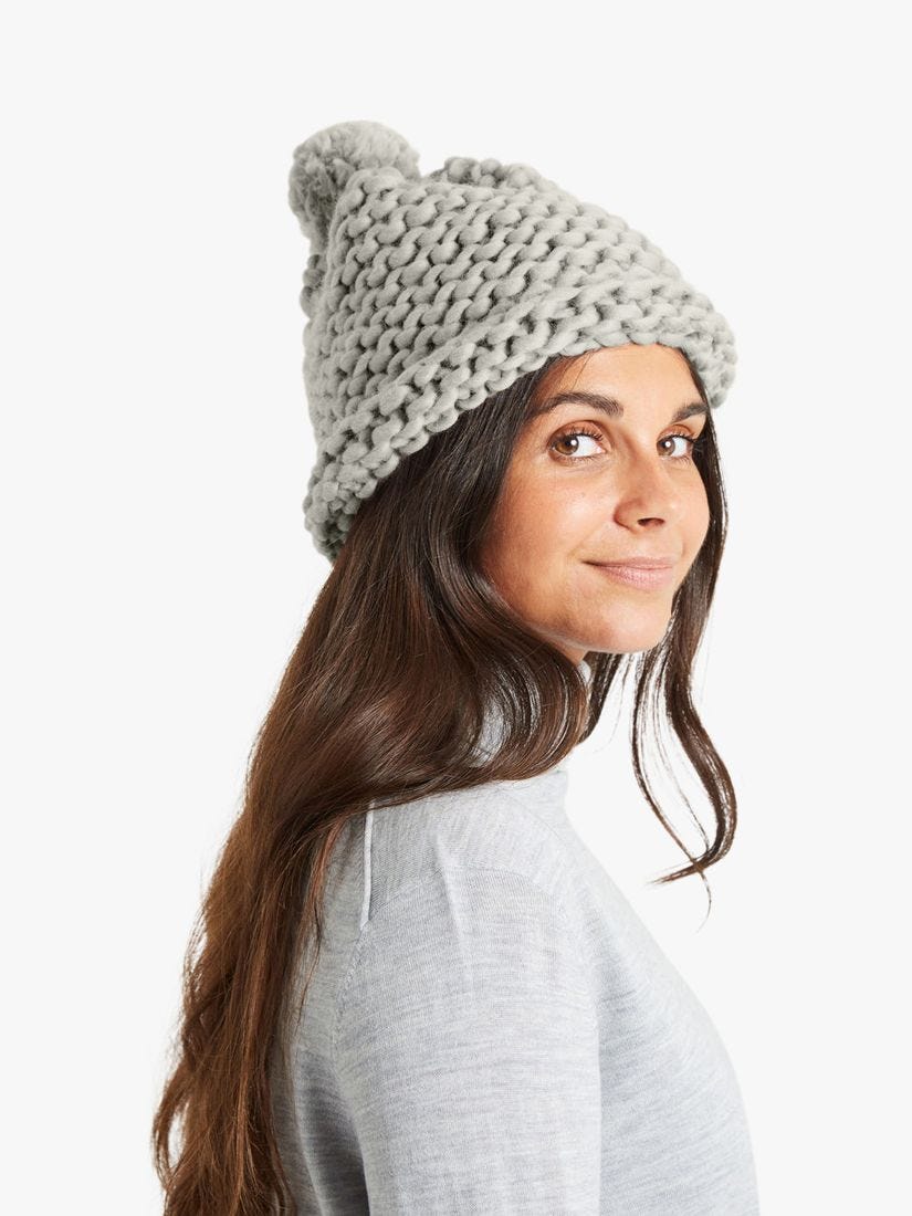 Happy Daze Beanie Knitting Kit Rocky Grey