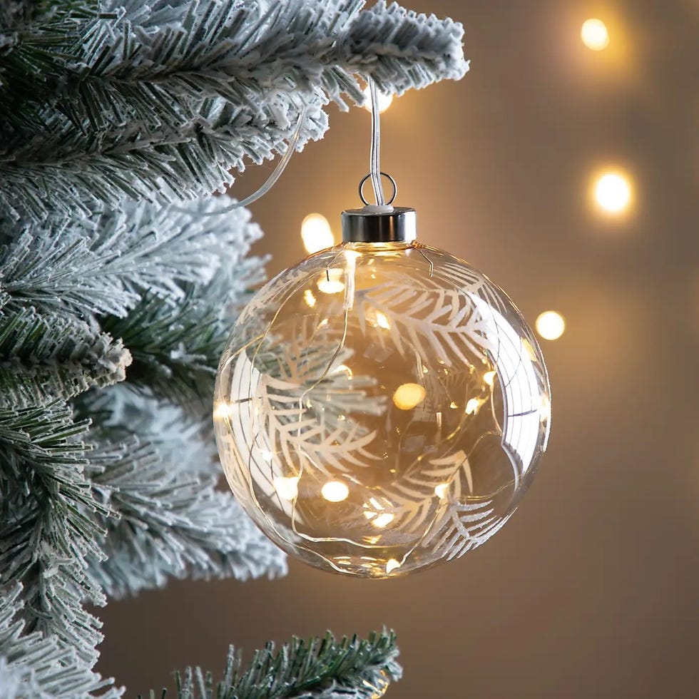 Feather Design light-up bauble