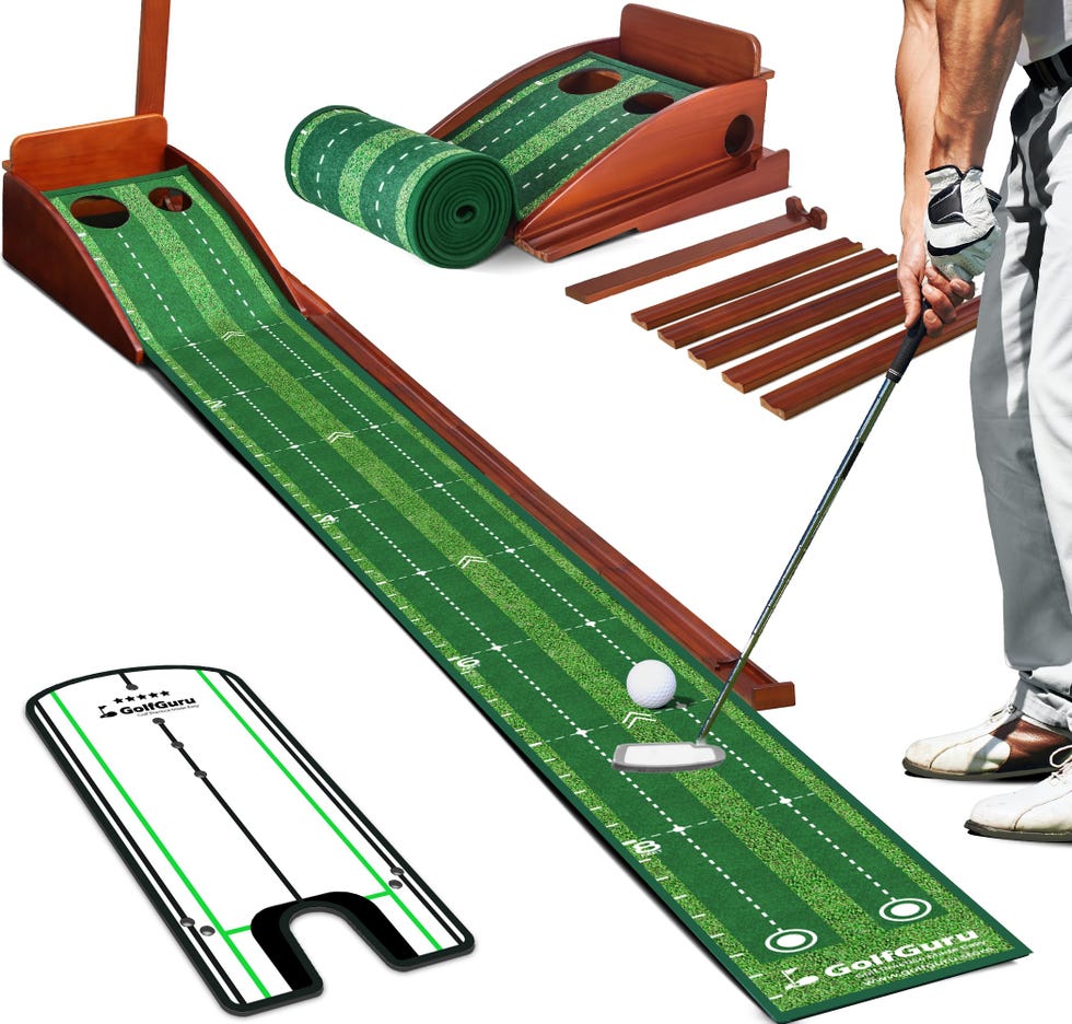 Putting Green Mat with Automatic Ball Return