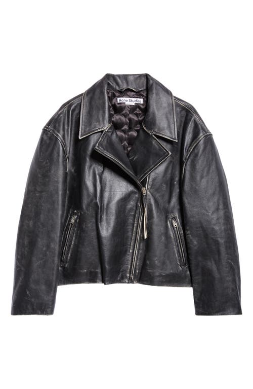 Lilket Distressed Leather Moto Jacket