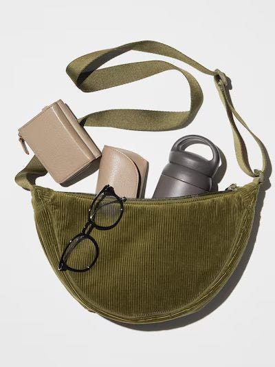 Round Mini Shoulder Bag (Corduroy)