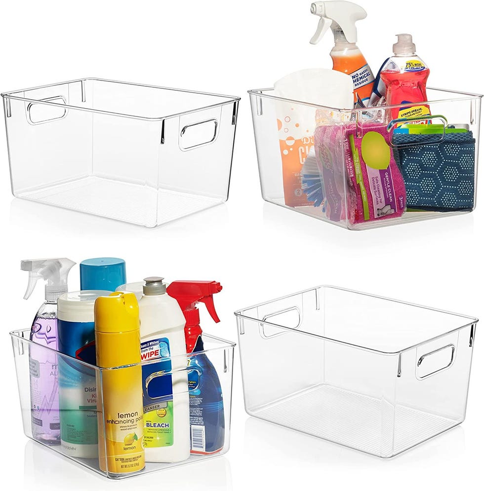 Plastic Storage Bins (4 Pack)