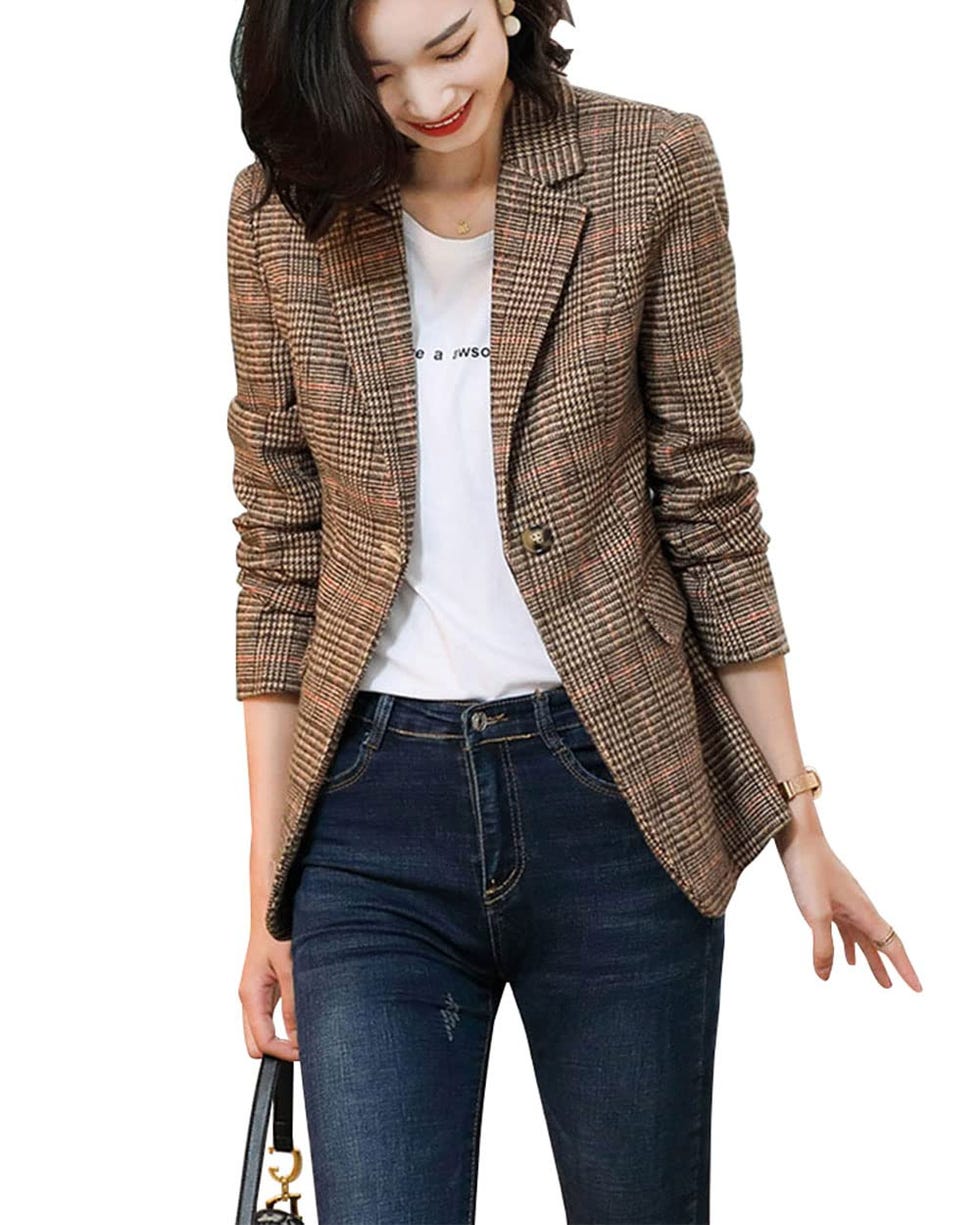 Tweed Houndstooth Blazer
