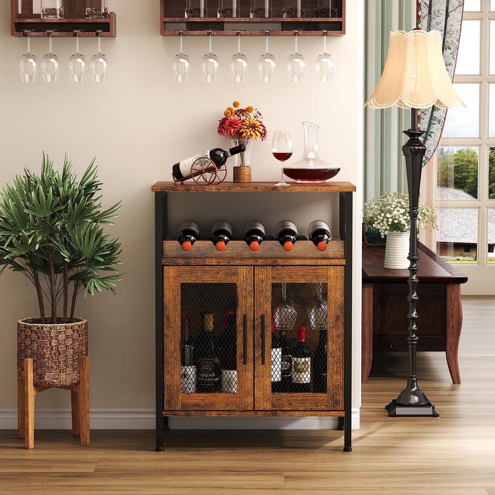 X-cosrack Wine Bar Rack Cabinet with Detachable Wine Rack