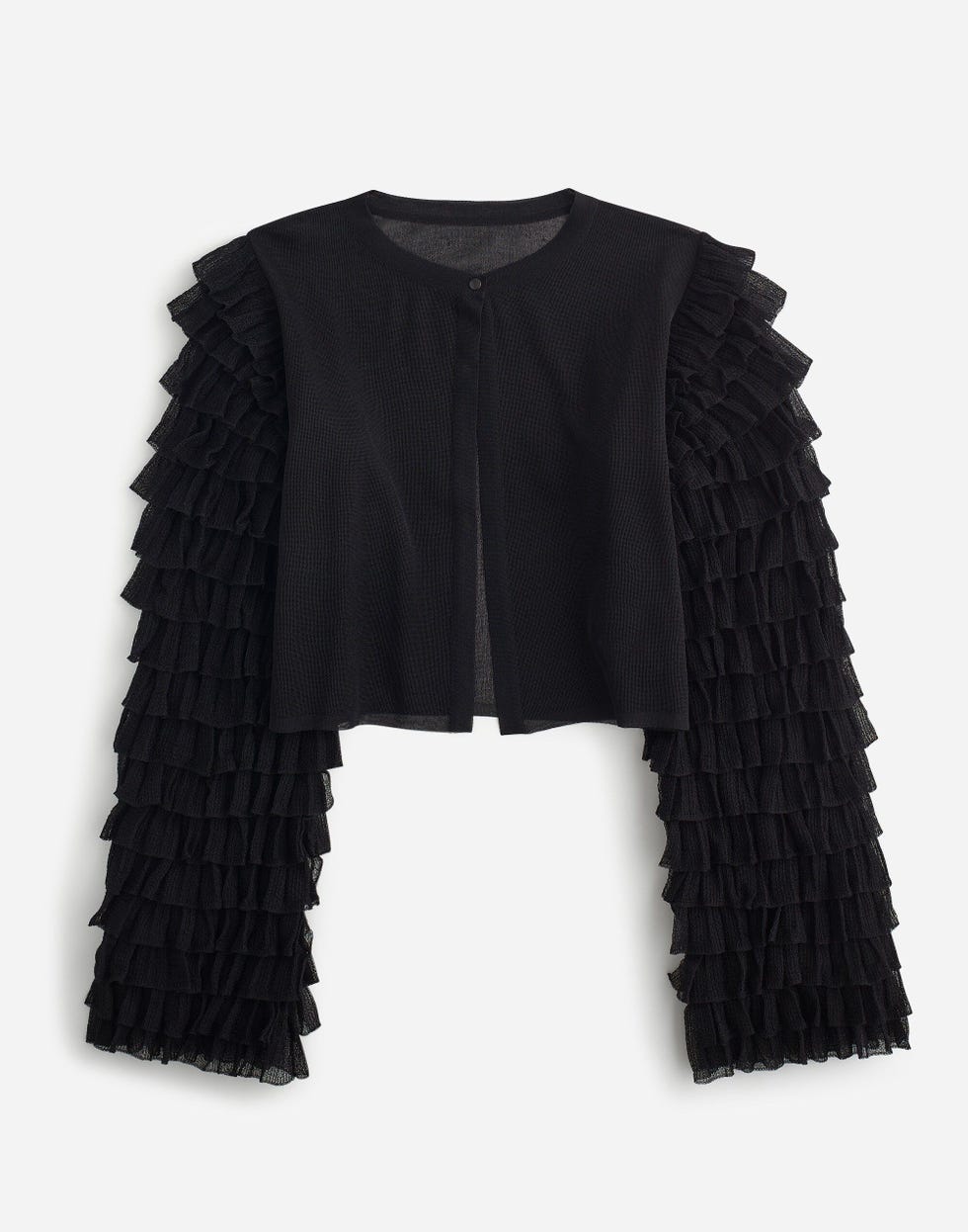 Alaïa Sheer Silk Blend Preowned Ruffled Cardigan