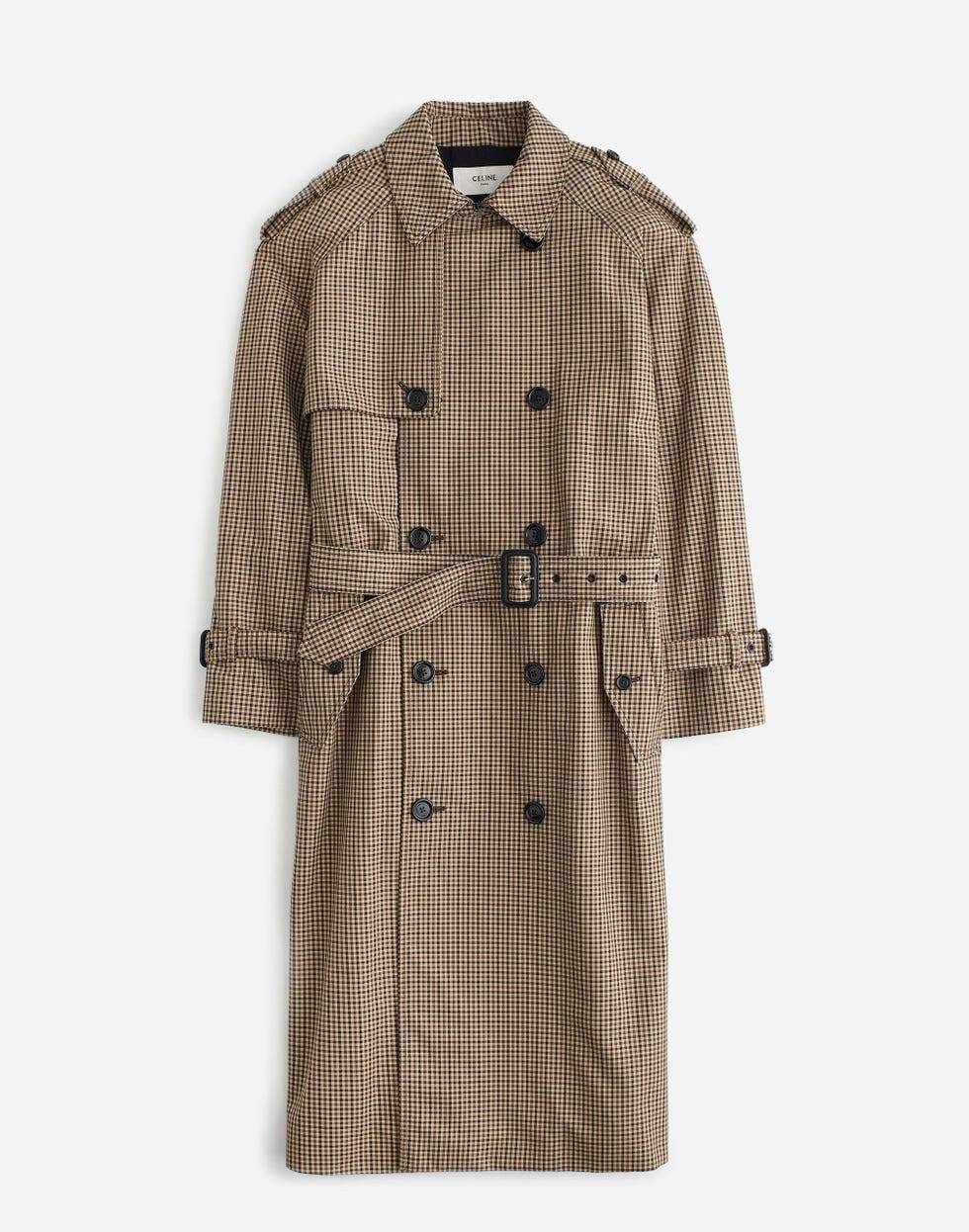 Celine Preowned Cotton Check Boyfriend Trench Coat