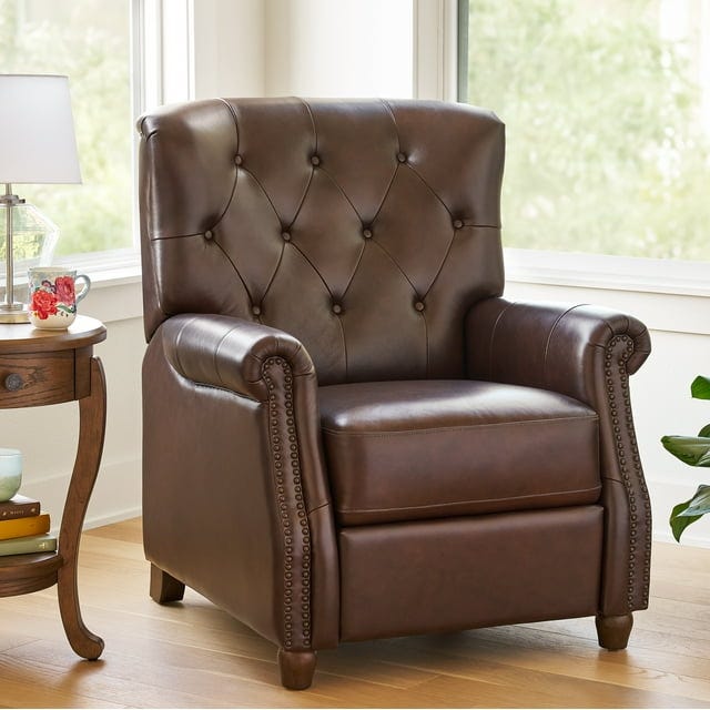 The Pioneer Woman Harper Faux Leather Recliner in Whiskey