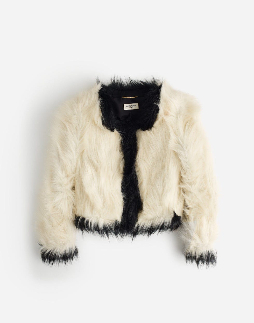 Saint Laurent Monochrome Faux Fur Preowned Jacket