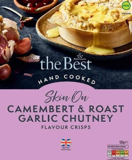 The Best Camembert & Roast Garlic Chutney Handcooked Crisps 150g