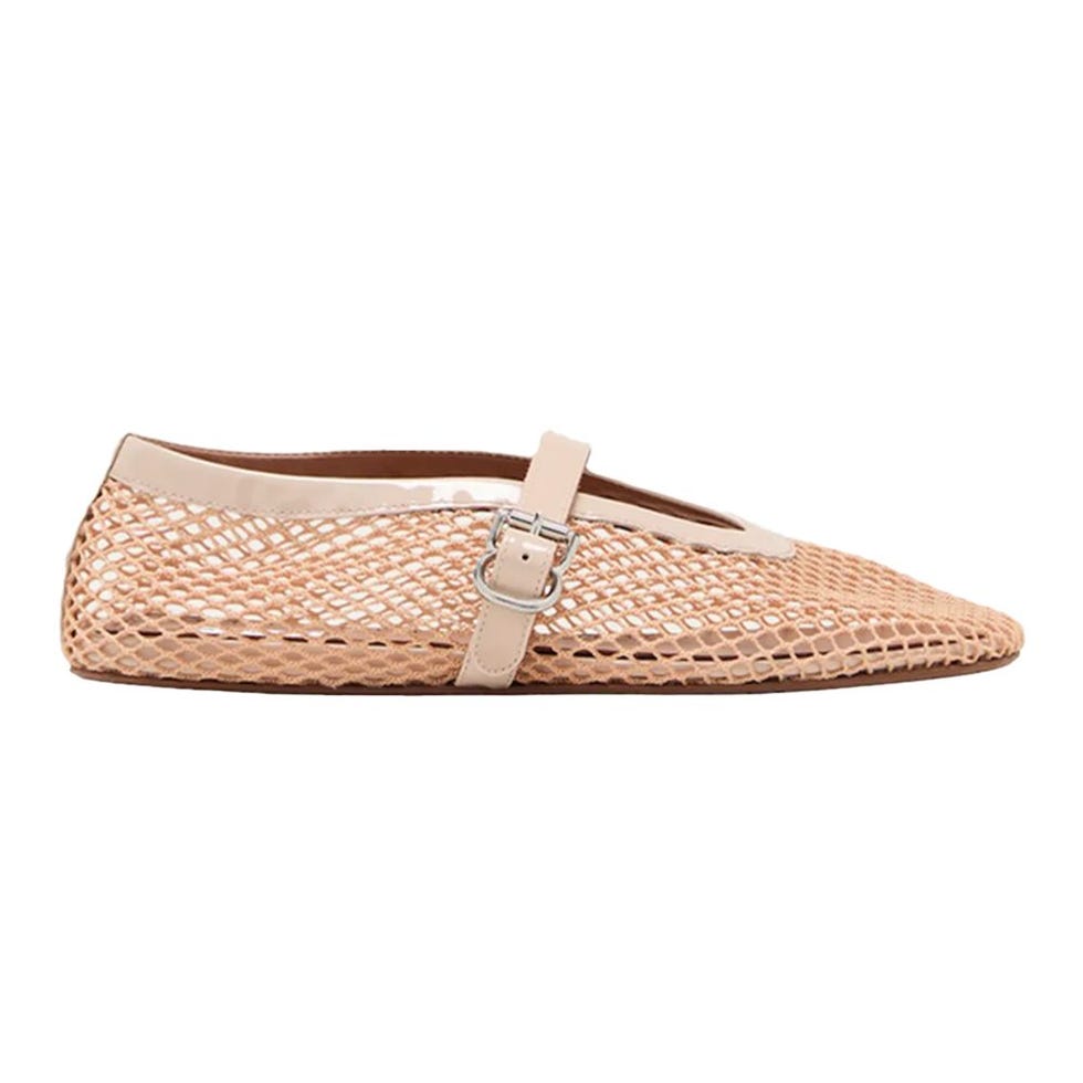 Mesh Mary Jane Ballerina Flats