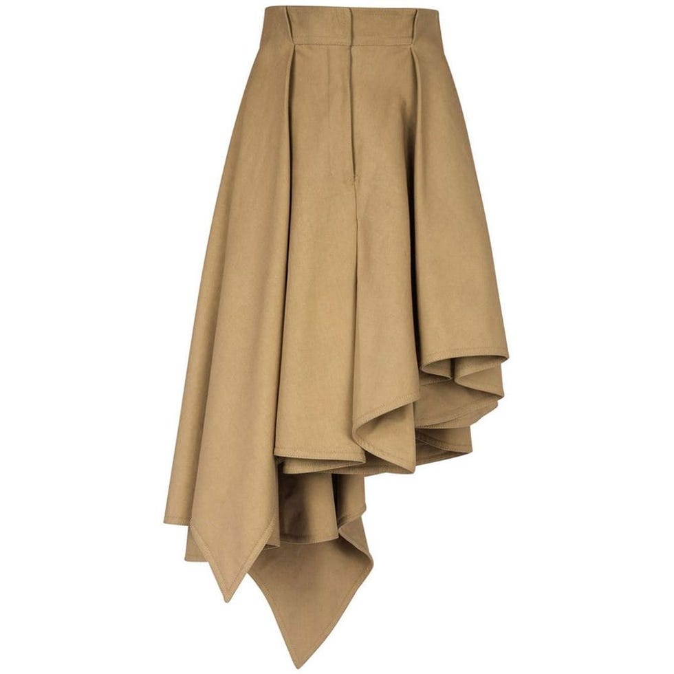 Asymmetric Pleated Skirt