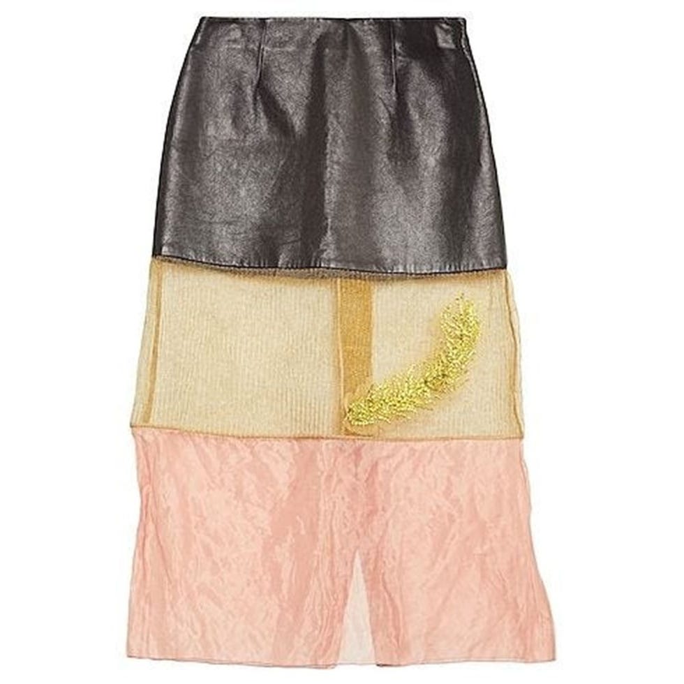 Mixed-Media Embellished Skirt