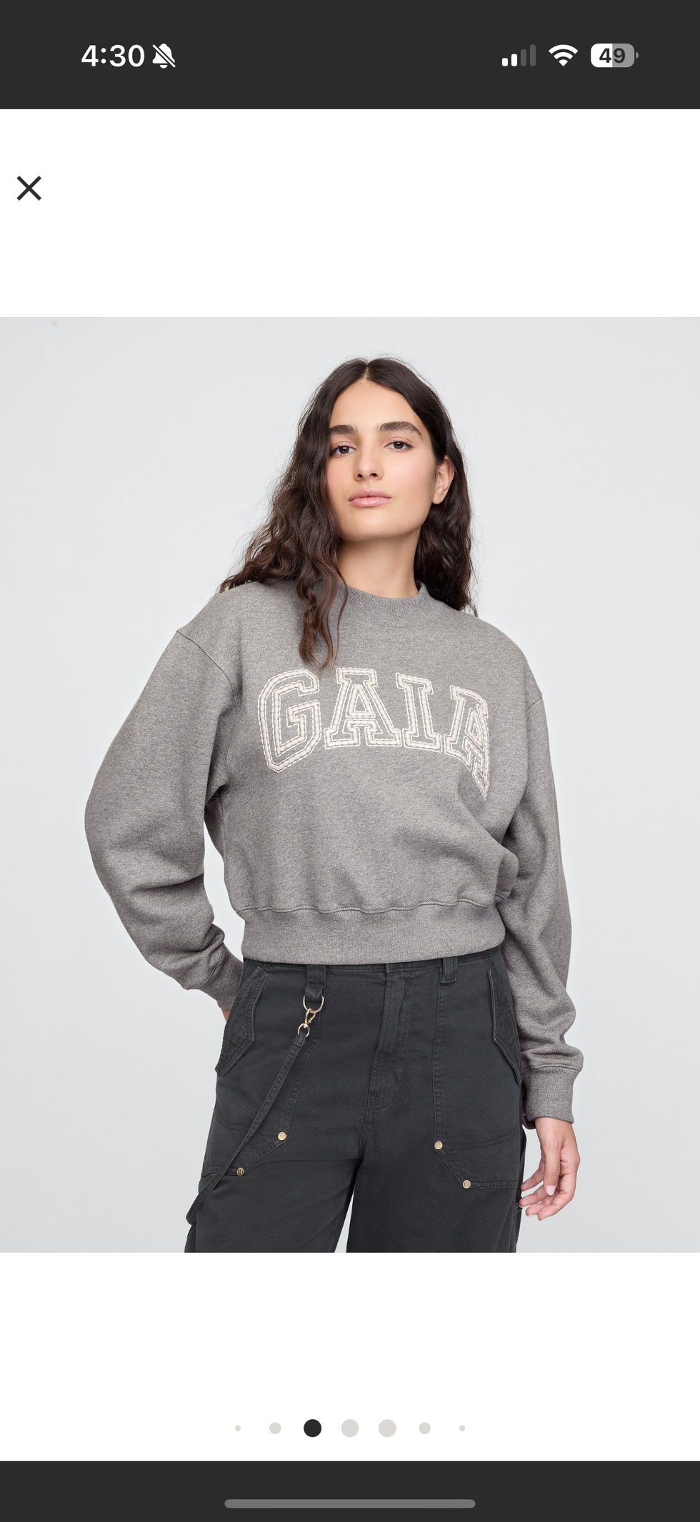 Short logo sweatshirt in gray