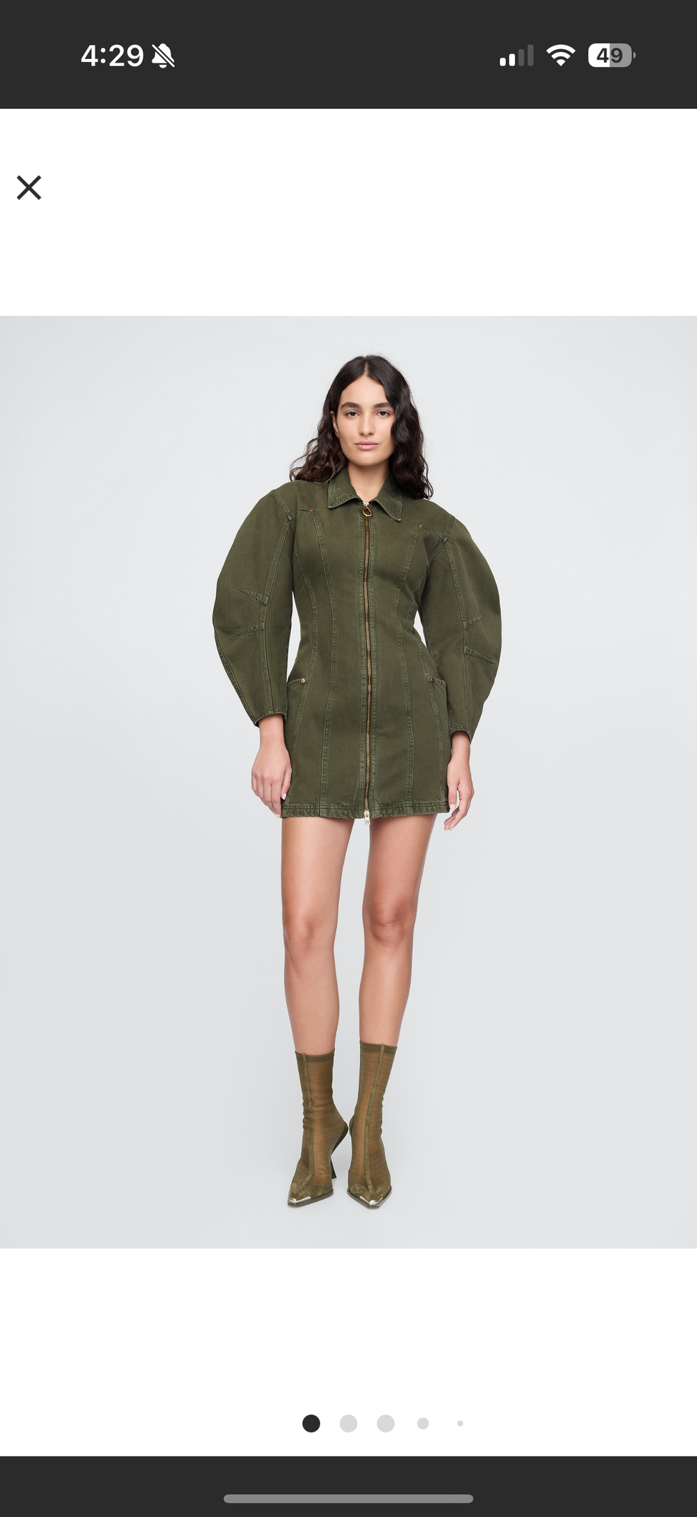 Barrel mini dress olive