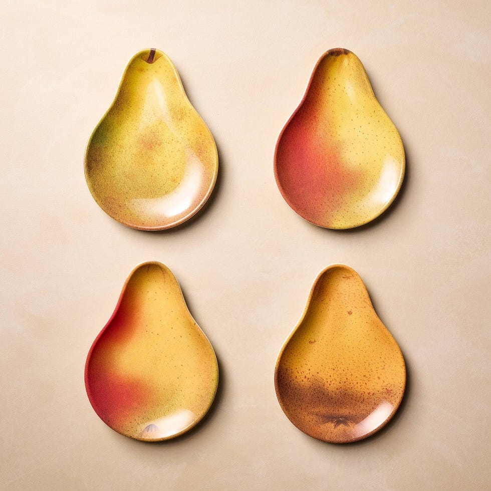 Melamine Pear Shaped Dessert Plates, 4-Piece Set