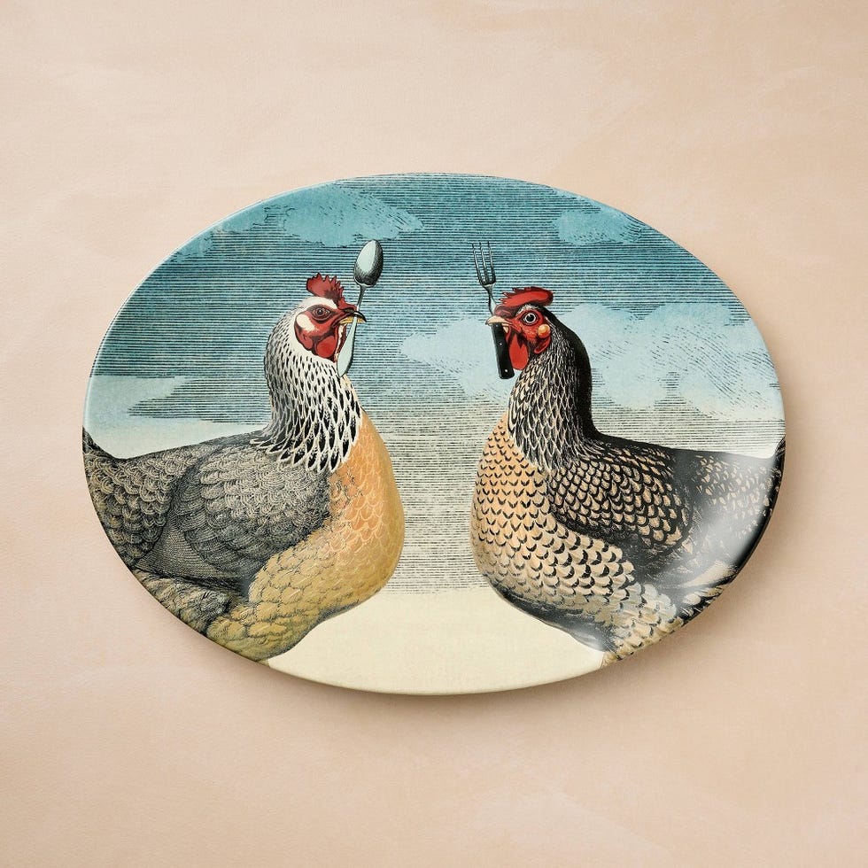 Hungry Chickens Stoneware Serving Platter